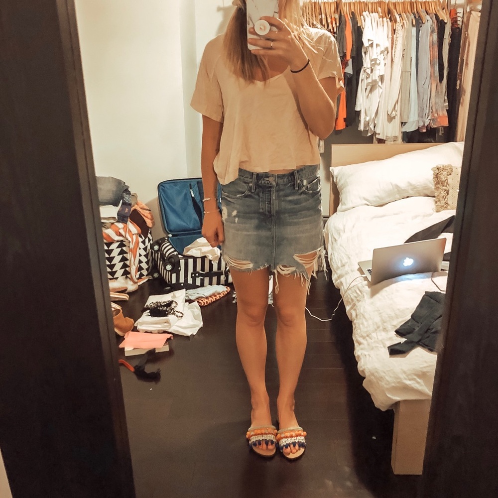 Mother Denim Jean Skirt